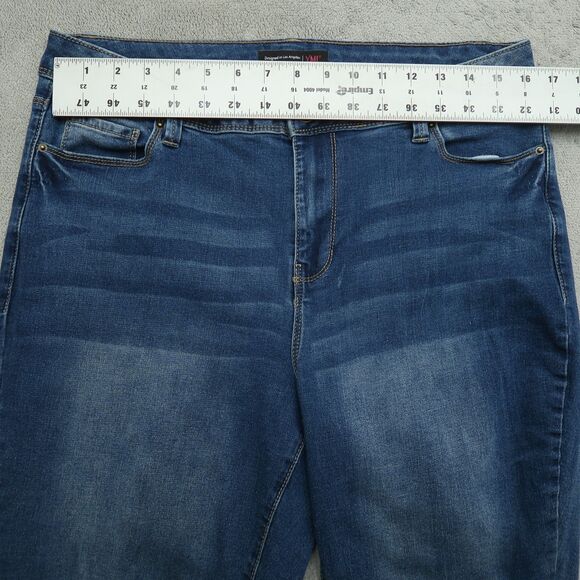 YMI Jeans Women's Size 14 Blue High-Rise Skinny Denim 29" Inseam Distressed - Picture 15 of 16